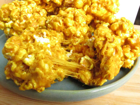 Peanut Butter Turmeric Popcorn Balls