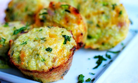 Gluten Free Ham & Cheddar Quinoa Bites